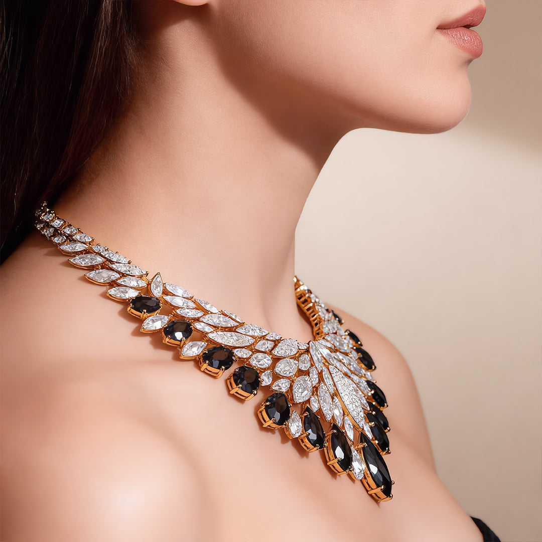 Celestial Radiance Marquise Statement Necklace