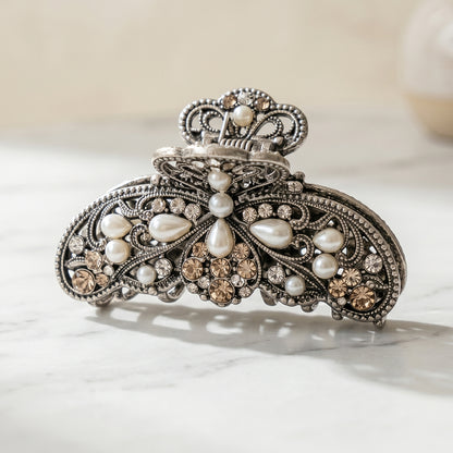 Antiqued Mariposa Pearl Hair Claw