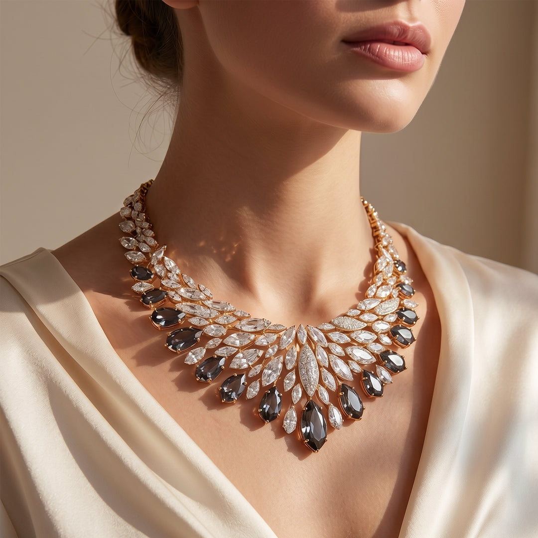 Celestial Radiance Marquise Statement Necklace