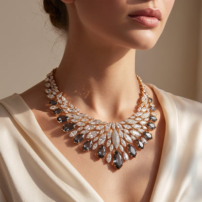 Celestial Radiance Marquise Statement Necklace
