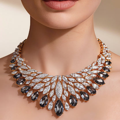 Celestial Radiance Marquise Statement Necklace