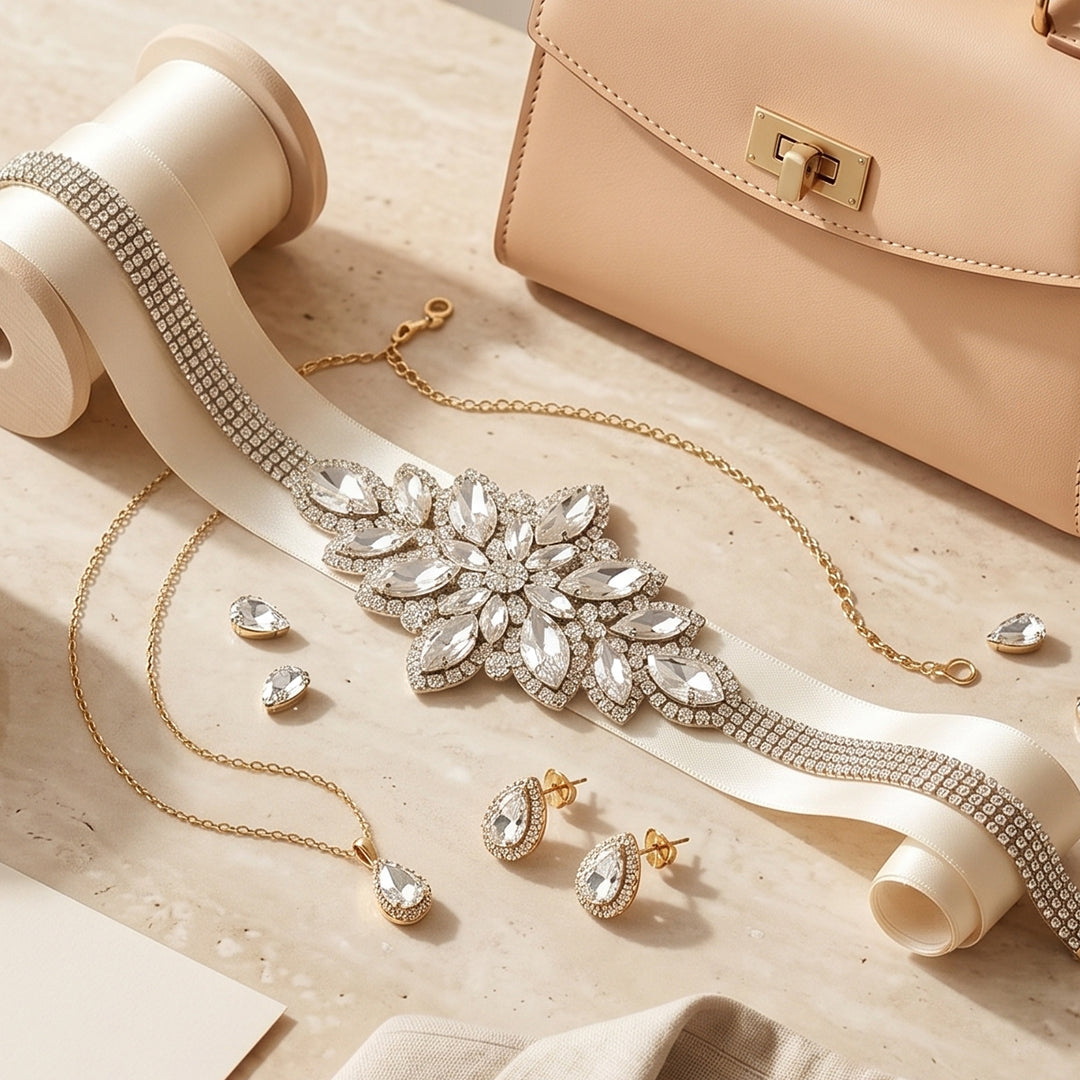 Celestial Flora Crystal Statement Belt