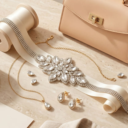 Celestial Flora Crystal Statement Belt