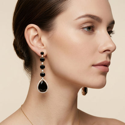 Midnight Noir Chandelier Drop Earrings