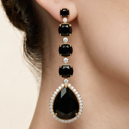 Midnight Noir Chandelier Drop Earrings