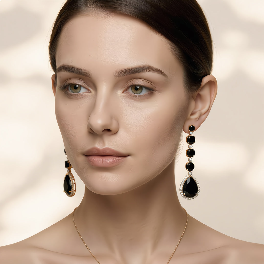 Midnight Noir Chandelier Drop Earrings