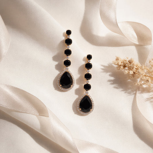 Midnight Noir Chandelier Drop Earrings