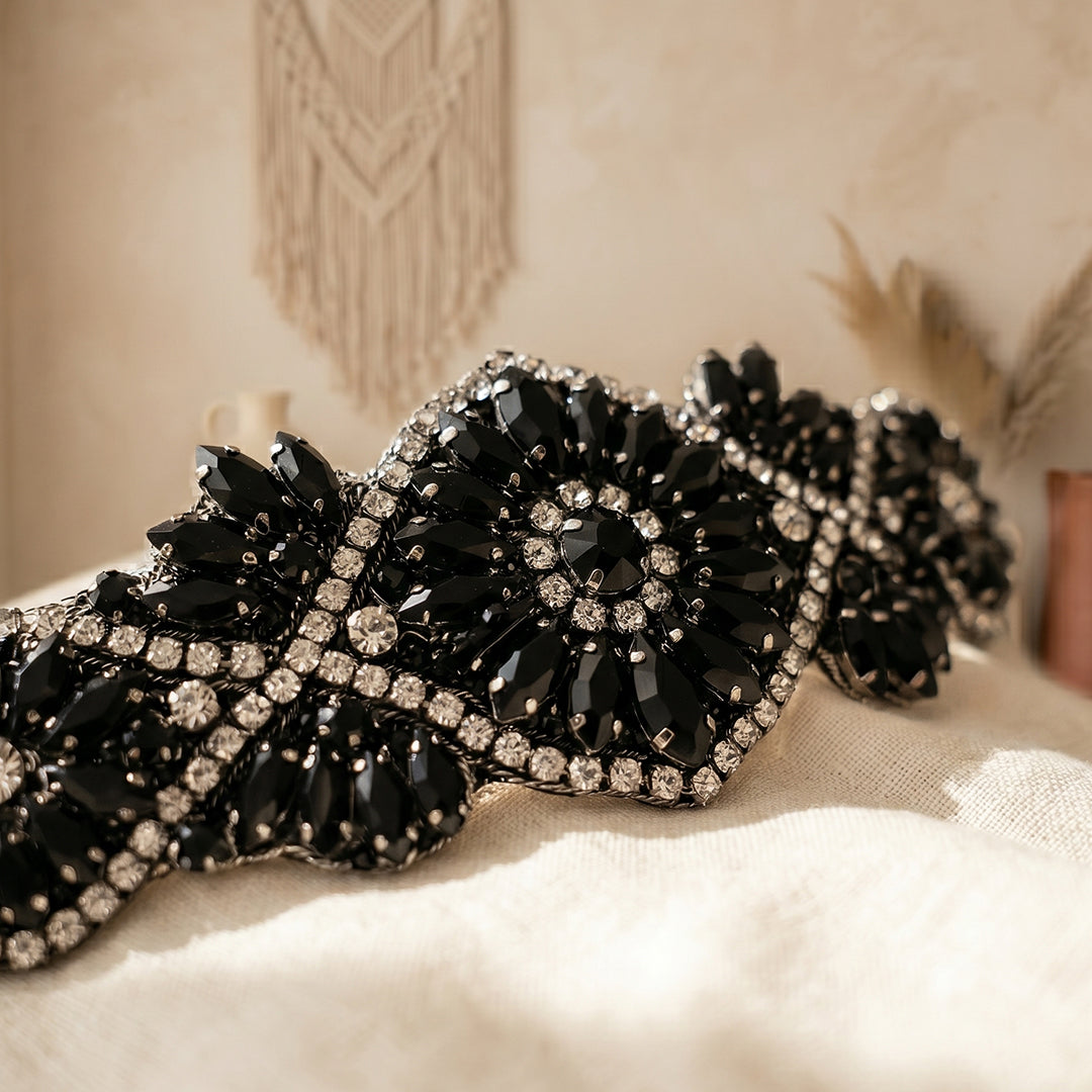 Midnight Onyx Marquise Statement Belt