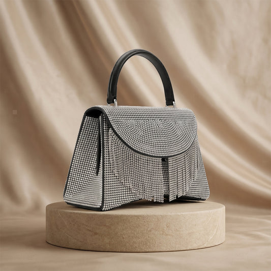 Onyx Stellar Fringe Handbag
