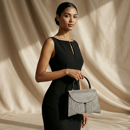 Onyx Stellar Fringe Handbag