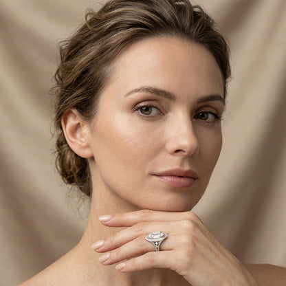 Empire Deco Emerald-Cut Cocktail Ring